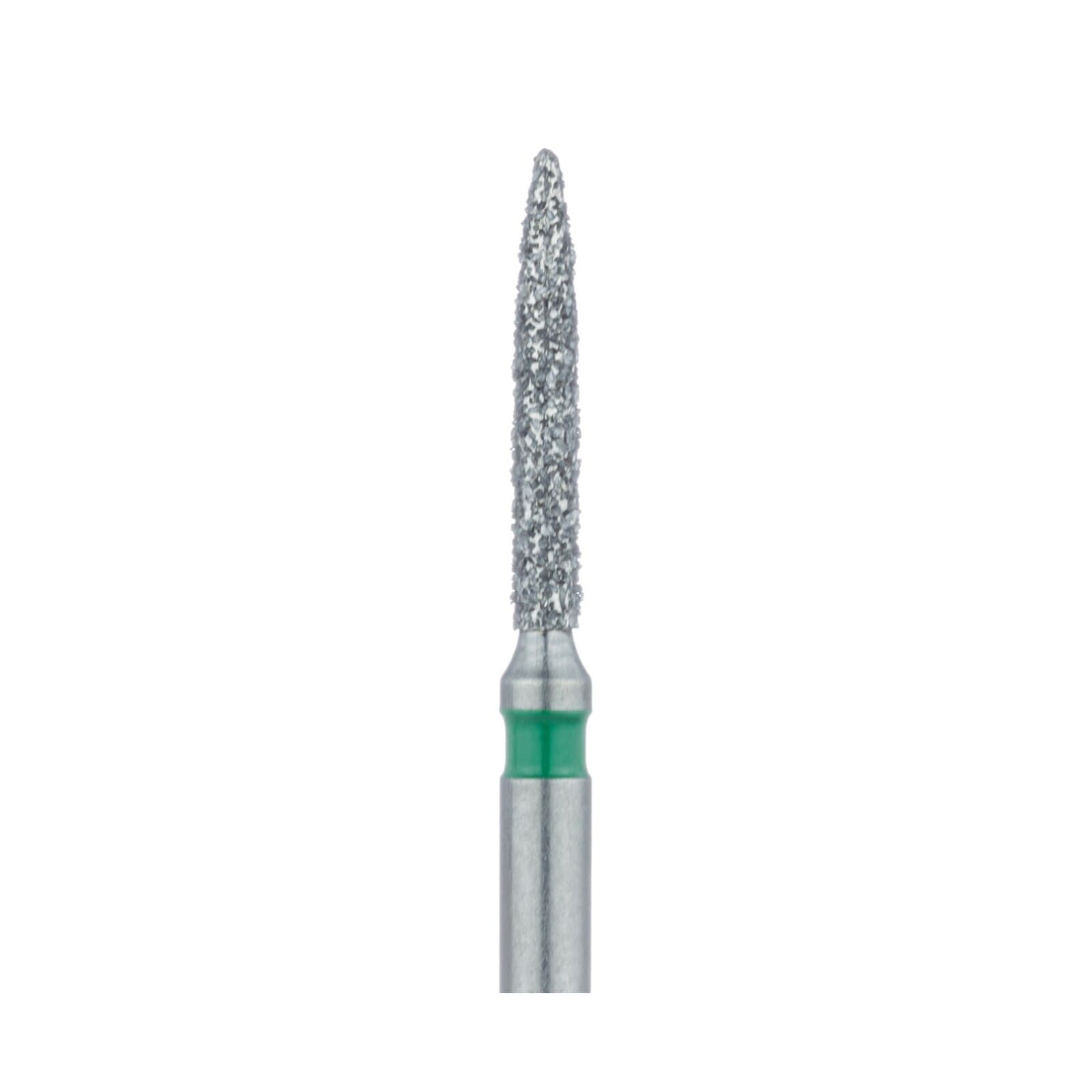 Meisinger Multi-Use Diamond Bur, FGSS, Flame, #862G, 1.2 mm Head, 8 mm Working Length, Coarse, Green, 5/Pk, 862G-012-SS thumbnail 4