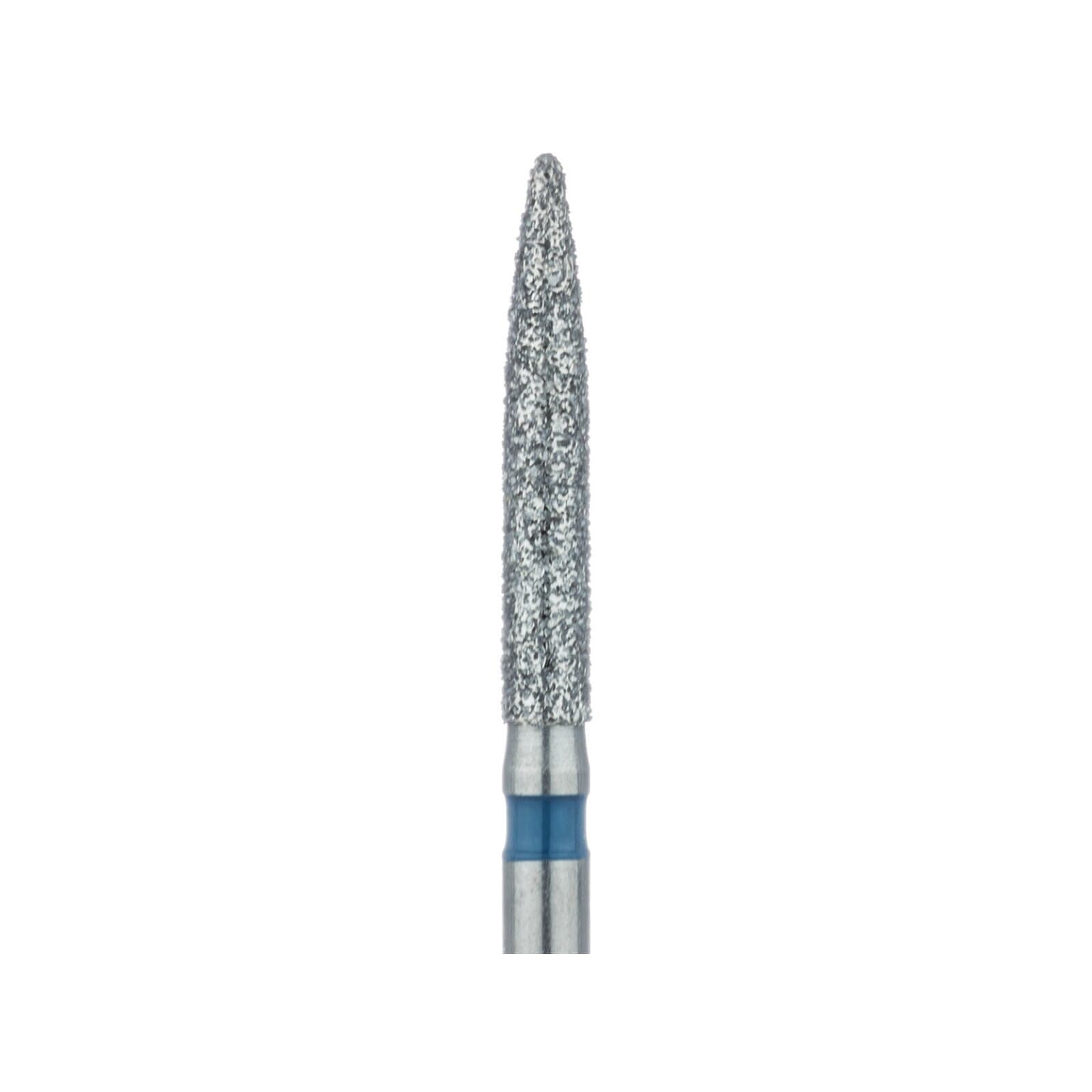 Meisinger 863-016-FG Diamond Bur, FG, Medium Grit, Blue Ring, Flame Shape, Point End, 1.6 mm Head Diameter, 10.0 mm Head Length, 5/Pkg thumbnail 3