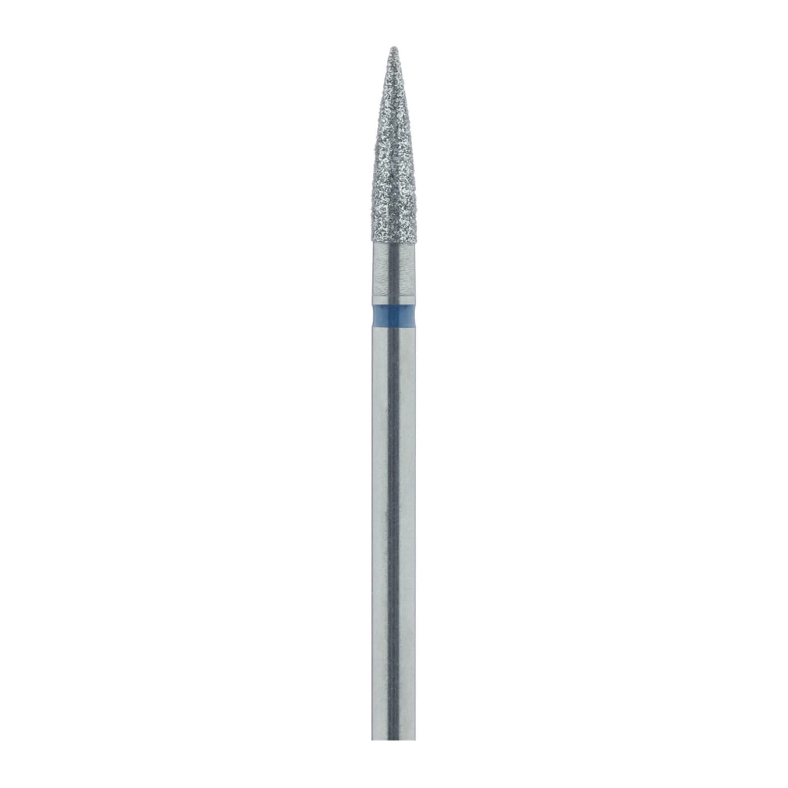 Meisinger 863-025-HP Medium Grit Flame Diamond Bur, HP Handpiece, 2.5 mm Diameter, 10 mm Working Length, 5/Pack - Diamond Instruments – HP, Medium, Flame - Size #863-025-HP, 2.5 mm Diameter - Image 1