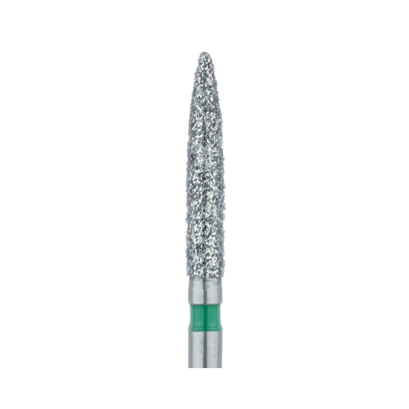Meisinger Multi-Use Diamond Bur, Friction Grip, Long Flame, 863G-018-FG, 1.8 mm, Coarse, Green, 5/Pk thumbnail 4
