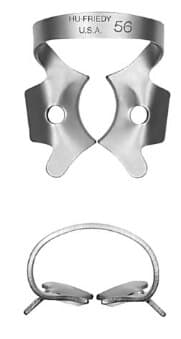 Hu-Friedy Satin Steel Rubber Dam Clamp, #56, Winged, Large Molars, 1/Pk, RDCM56 thumbnail 3