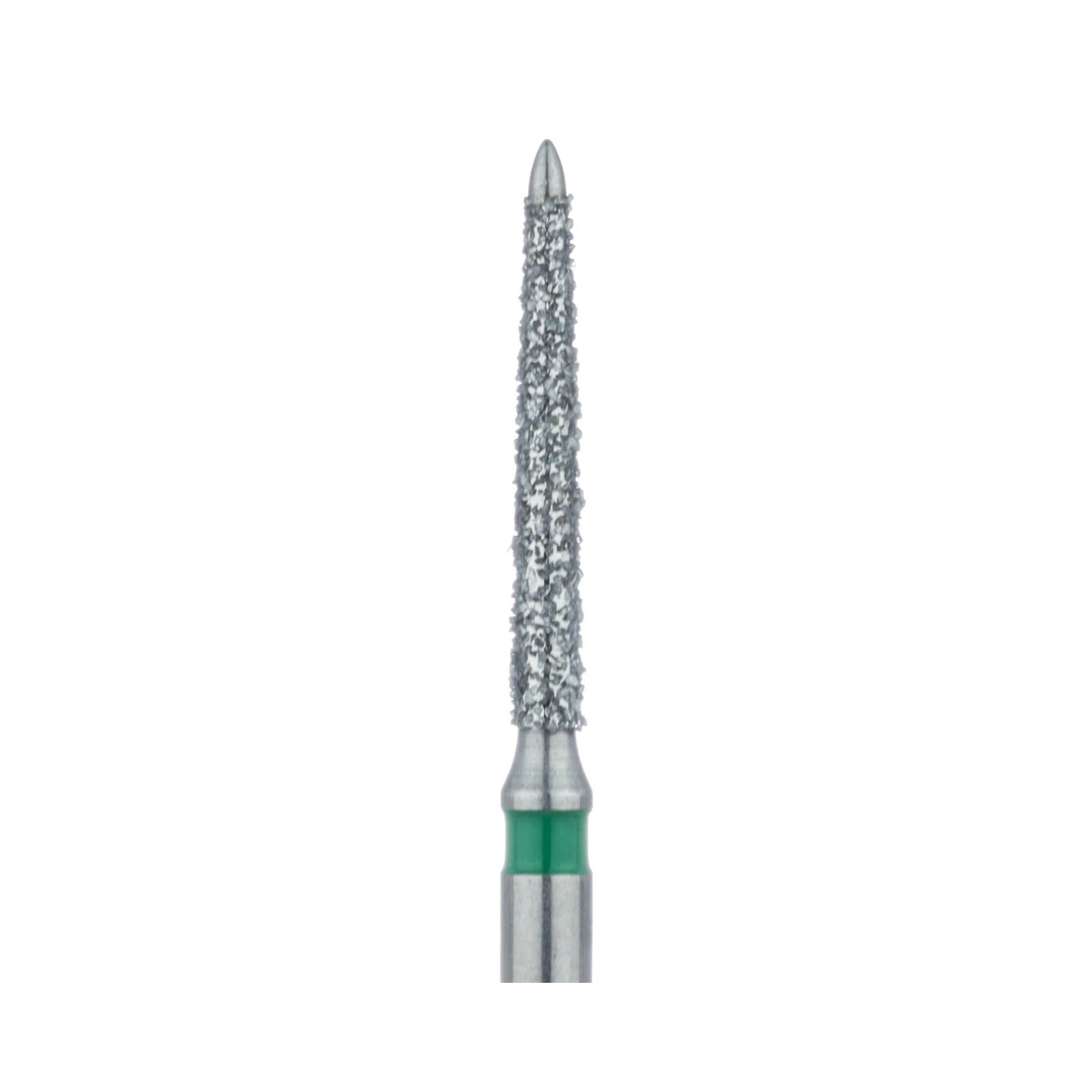 Meisinger 863KG-012-FG Diamond Bur, Coarse, Green, Flame, Safe End, Friction Grip, 1.2 mm Head Diameter, 5/Pk - Meisinger Diamonds 863KG-012-FG Coarse 5/Pk - Image 1