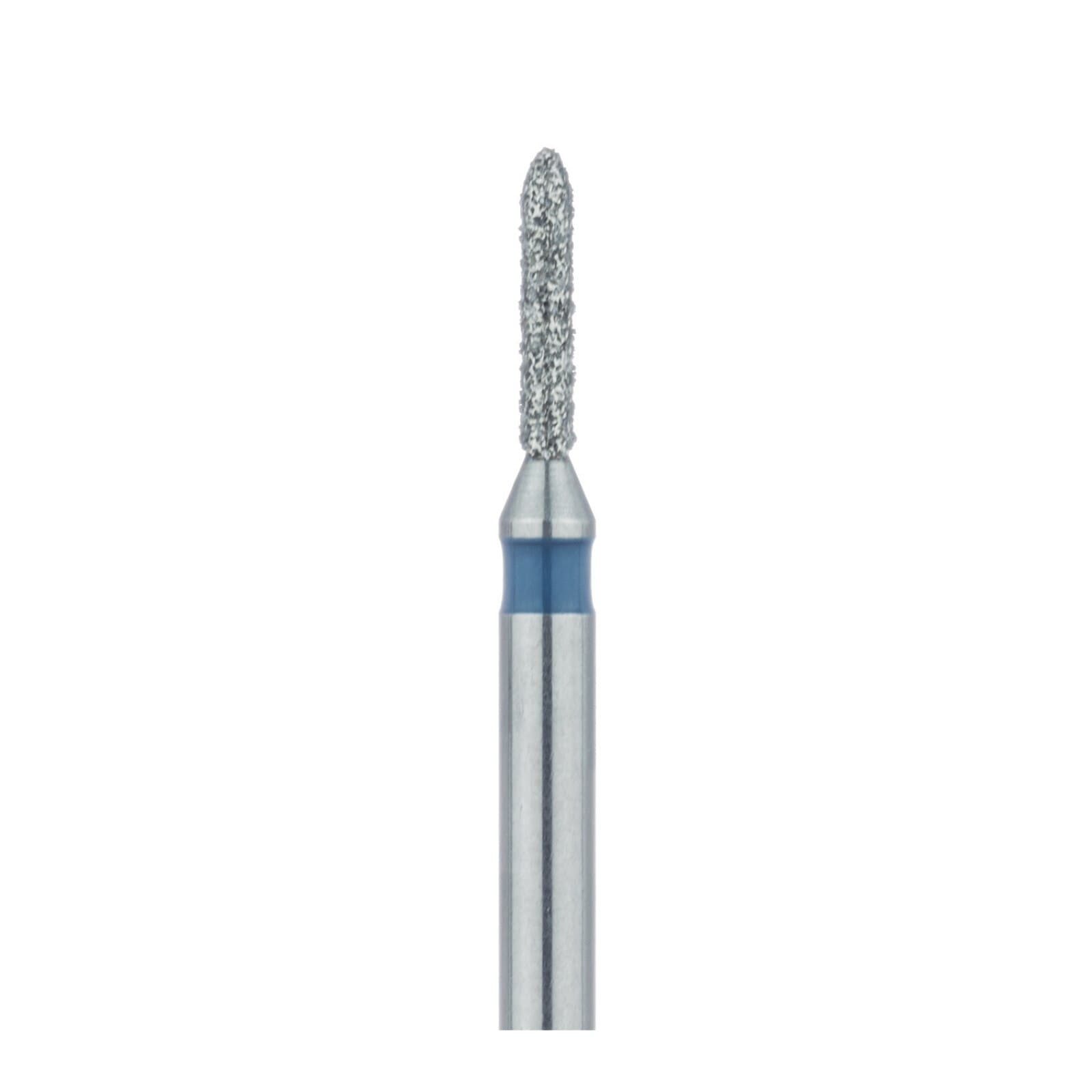 Meisinger 866-009-FG Diamond Bur, Medium Grit, Torpedo/Cylinder, Bevel End, Friction Grip, 0.9 mm Head Diameter, 5.0 mm Head Length, Blue Ring, 5/Pkg thumbnail 3
