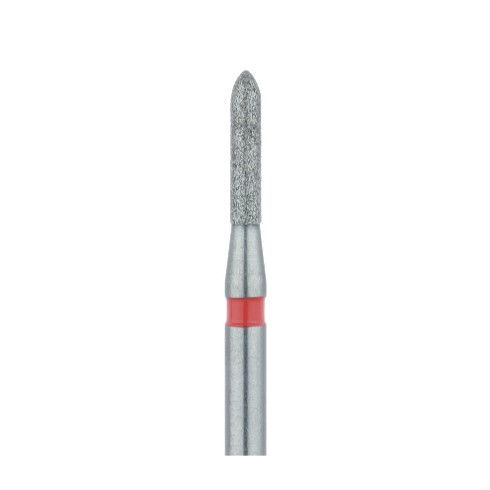 Meisinger 867F-012-FG Fine Diamond Bur, Torpedo/Cylinder, Bevel End, Friction Grip, 1.2 mm Head Diameter, 6.0 mm Head Length, Red Ring, 5/Pkg thumbnail 3