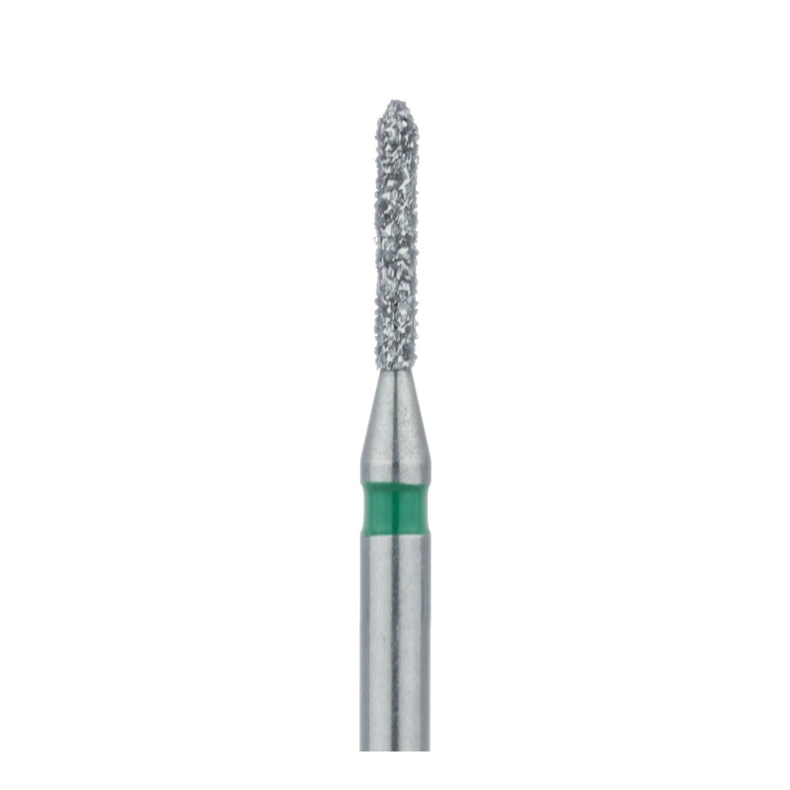 Meisinger 867G-010-FG Coarse Diamond Bur, Torpedo/Cylinder, Bevel End, Friction Grip, 1.0 mm Head Diameter, 6.0 mm Head Length, Green Ring, 5/Pkg thumbnail 3