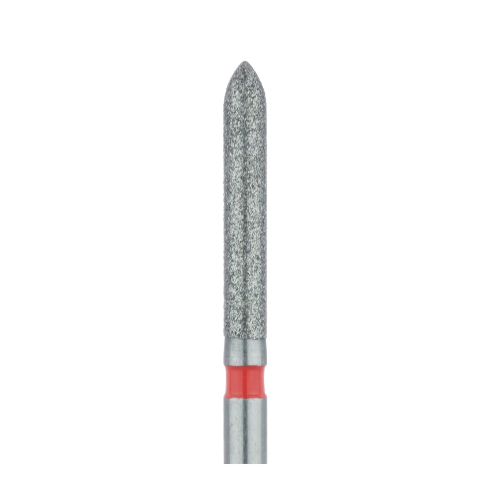 Meisinger Multi-Use Diamond Bur, Friction Grip, Long Torpedo with Beveled Tip, 869F, 1.6 mm, Fine, Red, 5/Pk, 869F-016-FG thumbnail 4