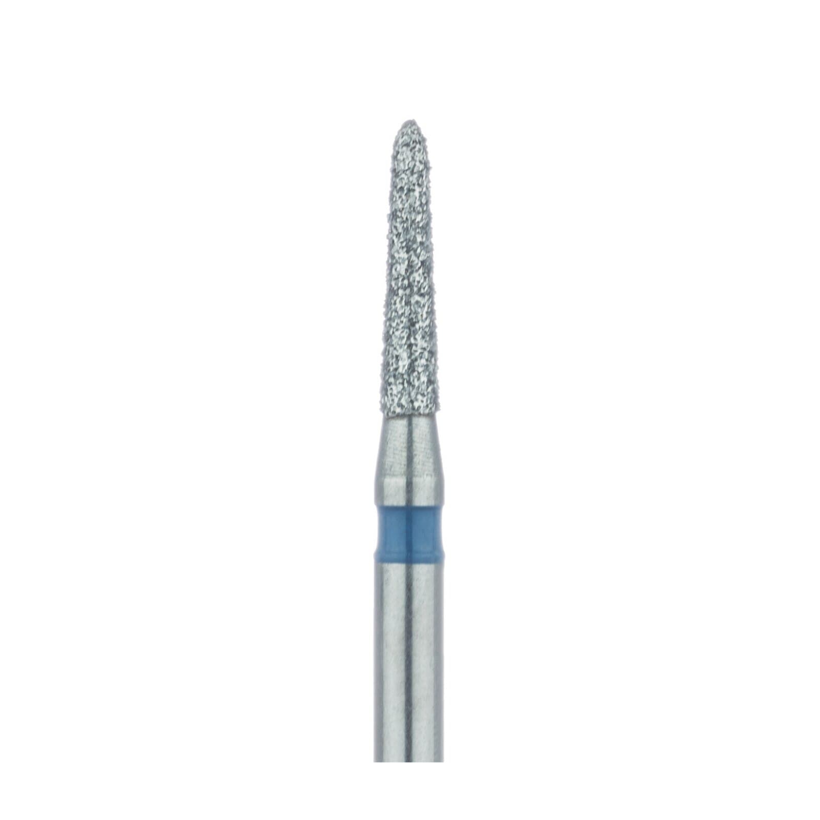 Meisinger 877-014-FG Diamond Bur, Medium Grit, Blue Ring, Tapered Torpedo/Cylinder, Bevel End, Friction Grip, 1.4 mm Head Diameter, 6.5 mm Head Length, 5/Pkg thumbnail 3