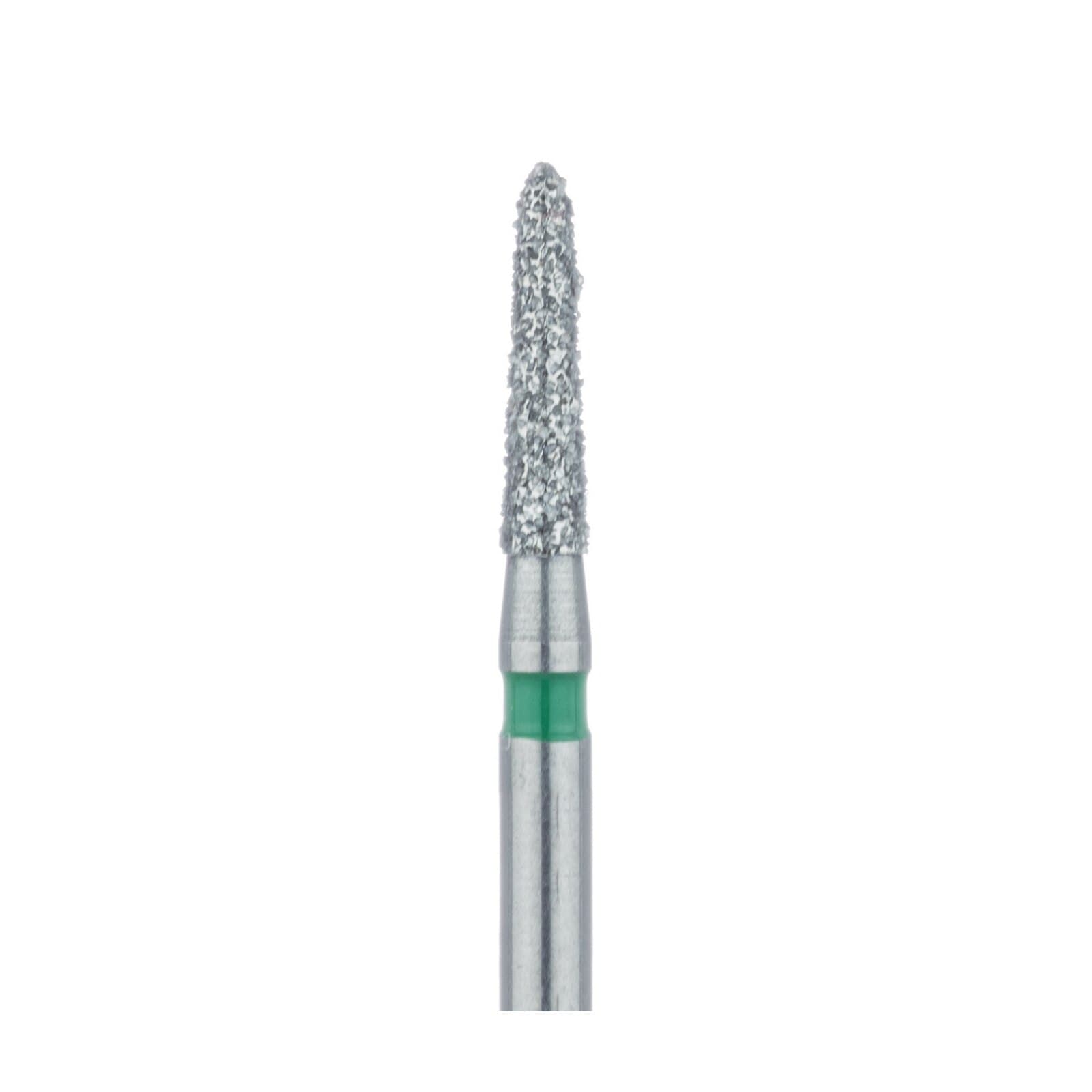 Meisinger 877G-016-FG Diamond Bur, FG, Coarse (Green), Tapered Torpedo, 1.6 mm Head Diameter, 6.5 mm Head Length, 5/Pkg thumbnail 3