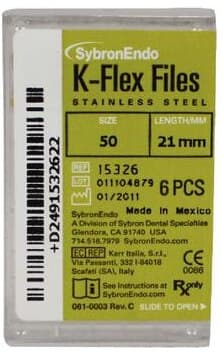 Kerr K-Flex Endodontic Files, #50, 21mm, Yellow, Stainless Steel, 6/Pack, 15326 thumbnail 3