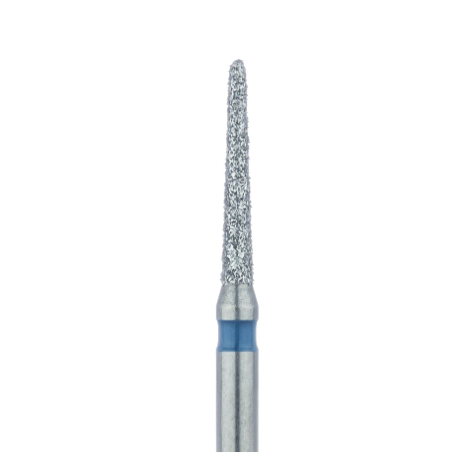 Meisinger 878-012-FG Diamond Bur, Medium Grit, Blue Ring, Tapered Torpedo/Cylinder, Bevel End, 1.2 mm Head Diameter, 8.0 mm Head Length, Friction Grip, 5/Pkg thumbnail 3