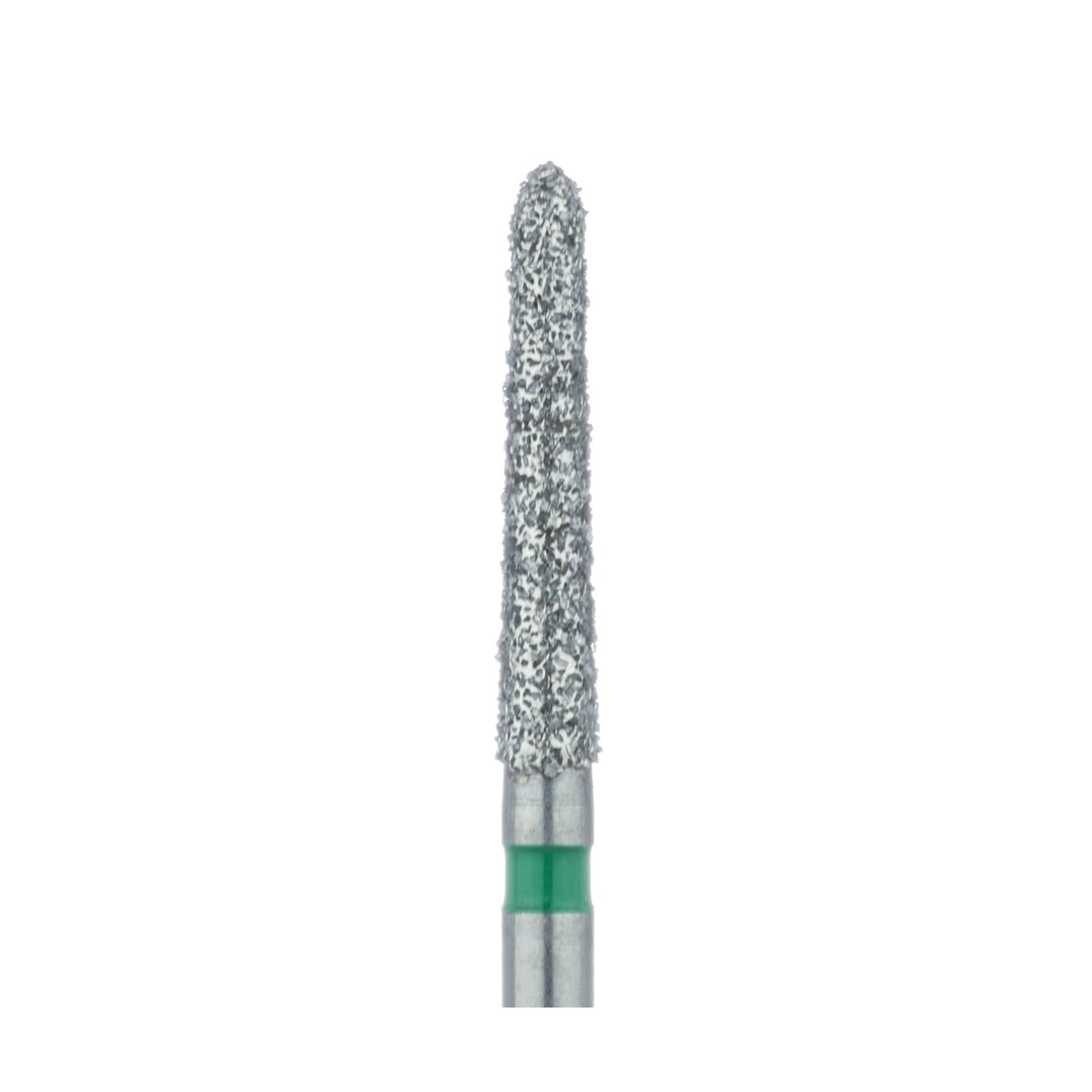Meisinger 879G-018-FG Coarse Diamond Bur, Friction Grip, Long Modified Chamfer/Torpedo, 1.8 mm Head Diameter, 10 mm Working Length, Green Ring, 5/Pkg thumbnail 3