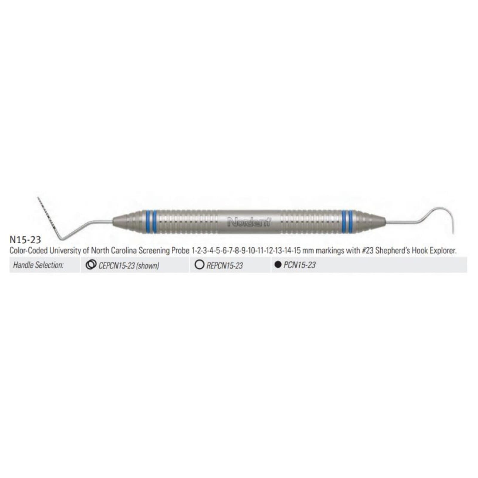 Nordent Expro #23/UNC #N15 Double-Ended Explorer-Probe, Color Coded, DuraLite ColorRings Handle thumbnail 9