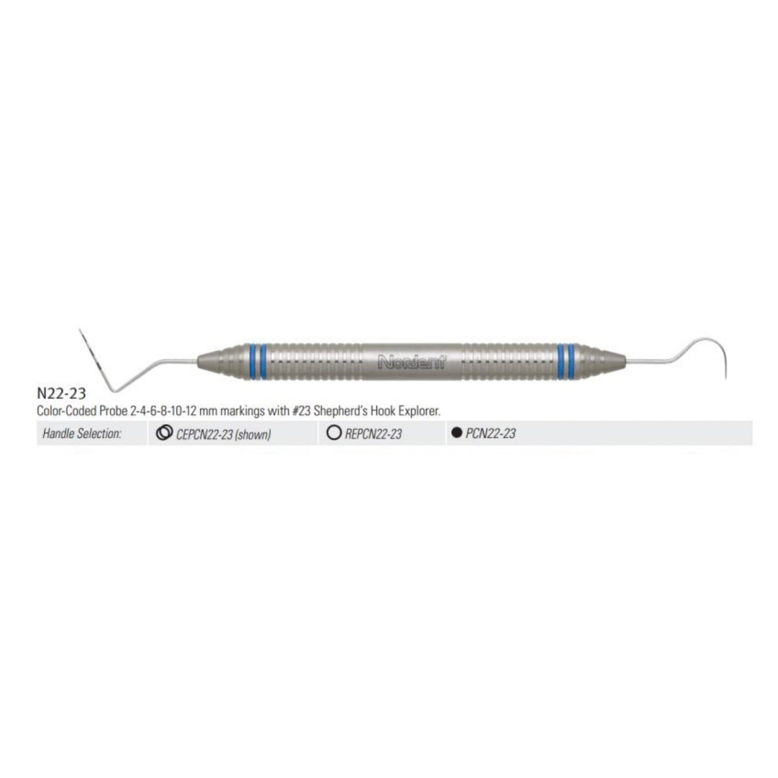Nordent Expro Double-Ended Explorer #23 / Color-Coded Probe #N33, 3-6-9-12 mm, DuraLite ColorRings Handle, PCN33 thumbnail 9