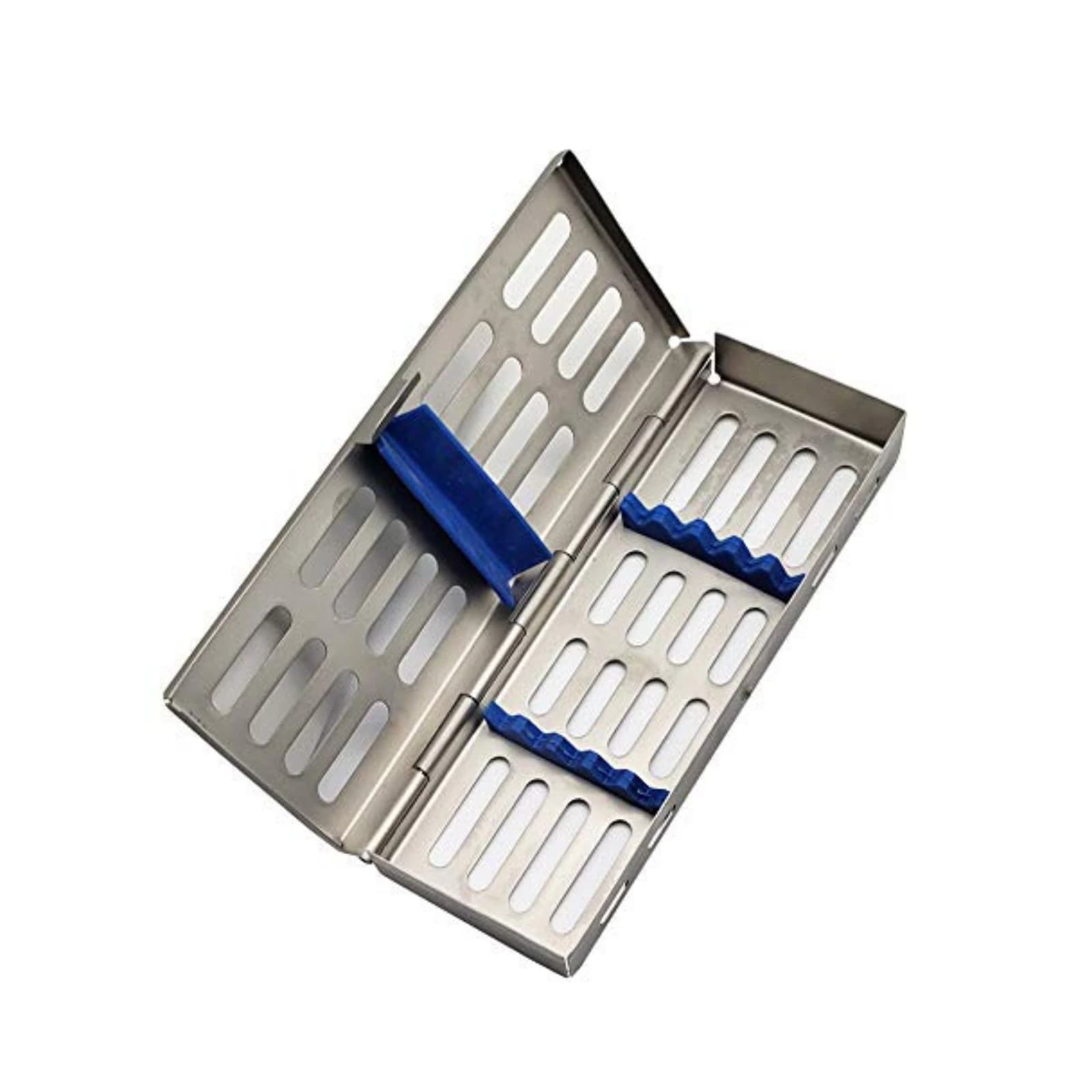 Nordent Sterilization Cassette, Stainless Steel, Small, 5-Instrument Capacity, 3"W x 8"L x 1.25"H, Easy-open Side Spring Latches, Coconut - Nordent Sterilization Cassette, Stainless Steel, Easy-open, Side Spring Latches - Image 1