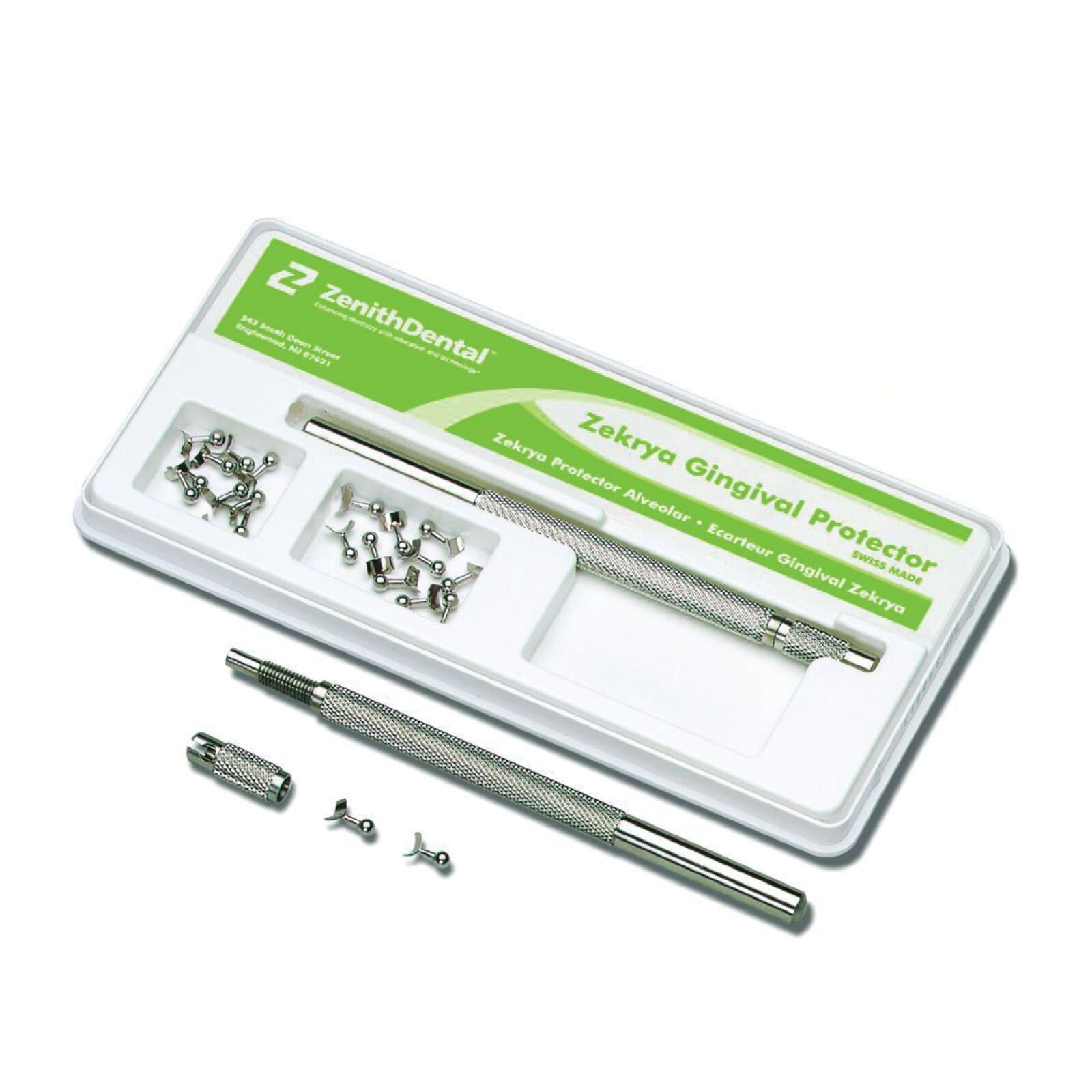 Zekrya Gingival Protector Kit, Stainless Steel, 1 Swivel Handle, 10 Small Arcs, 10 Large Arcs, 61096 thumbnail 2