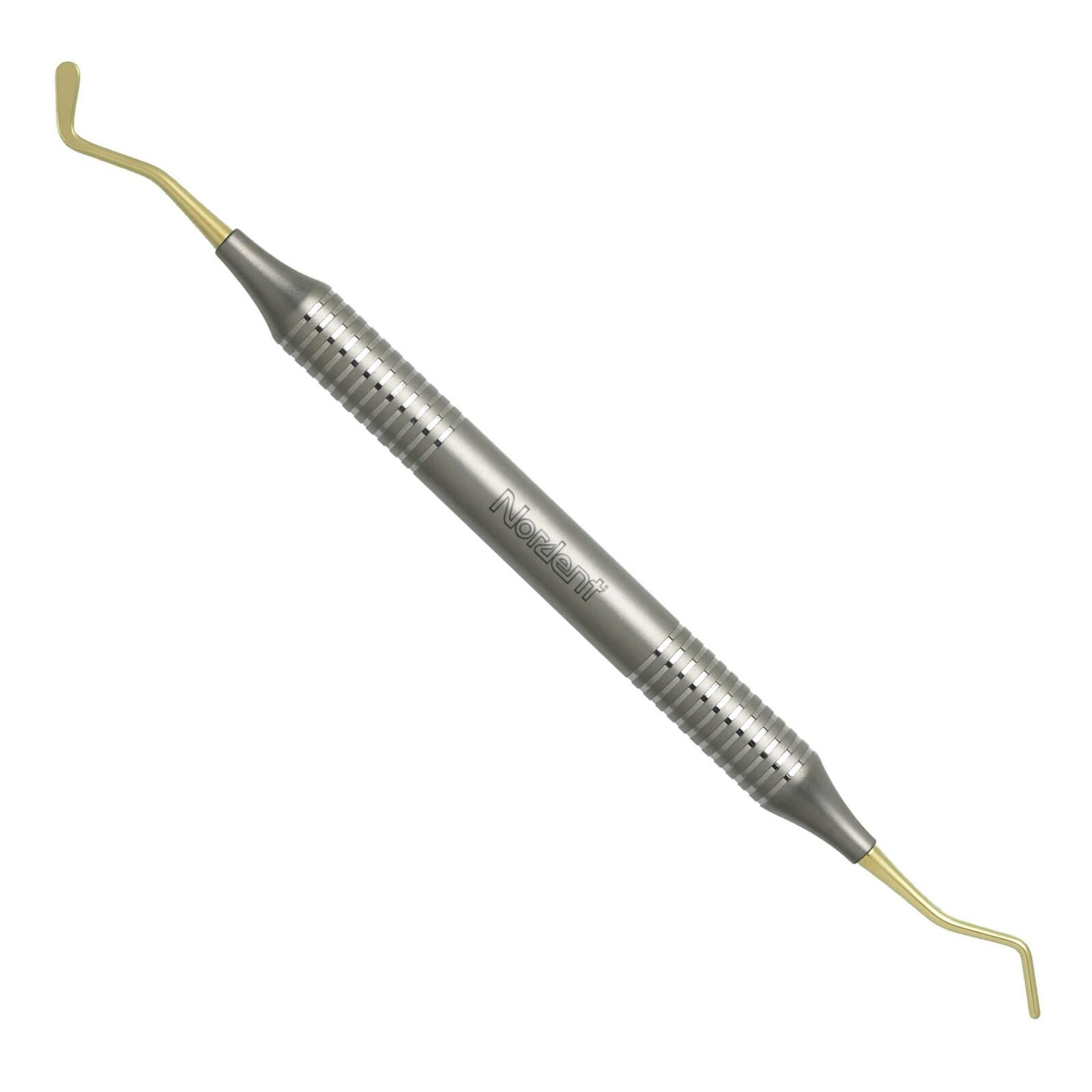 Nordent Composite Placement Instrument, #21T Paddle/Round Condenser, Double End, Titanium Nitride Coated, DuraLite Round Handle, REPFI21T thumbnail 3