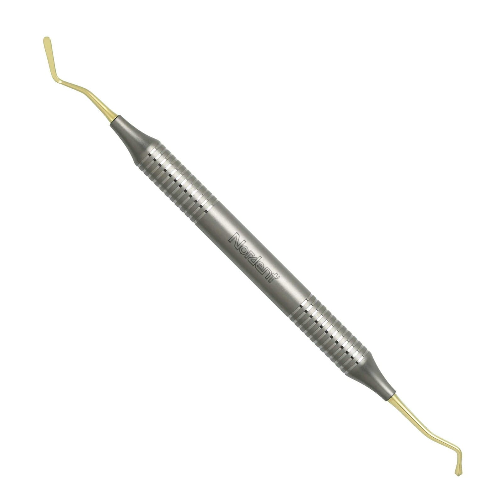 Nordent Composite Placement Instrument, Double-End, #23T Paddle/Acorn, Titanium Nitride Coated, DuraLite Round Handle, REPFI23T thumbnail 3