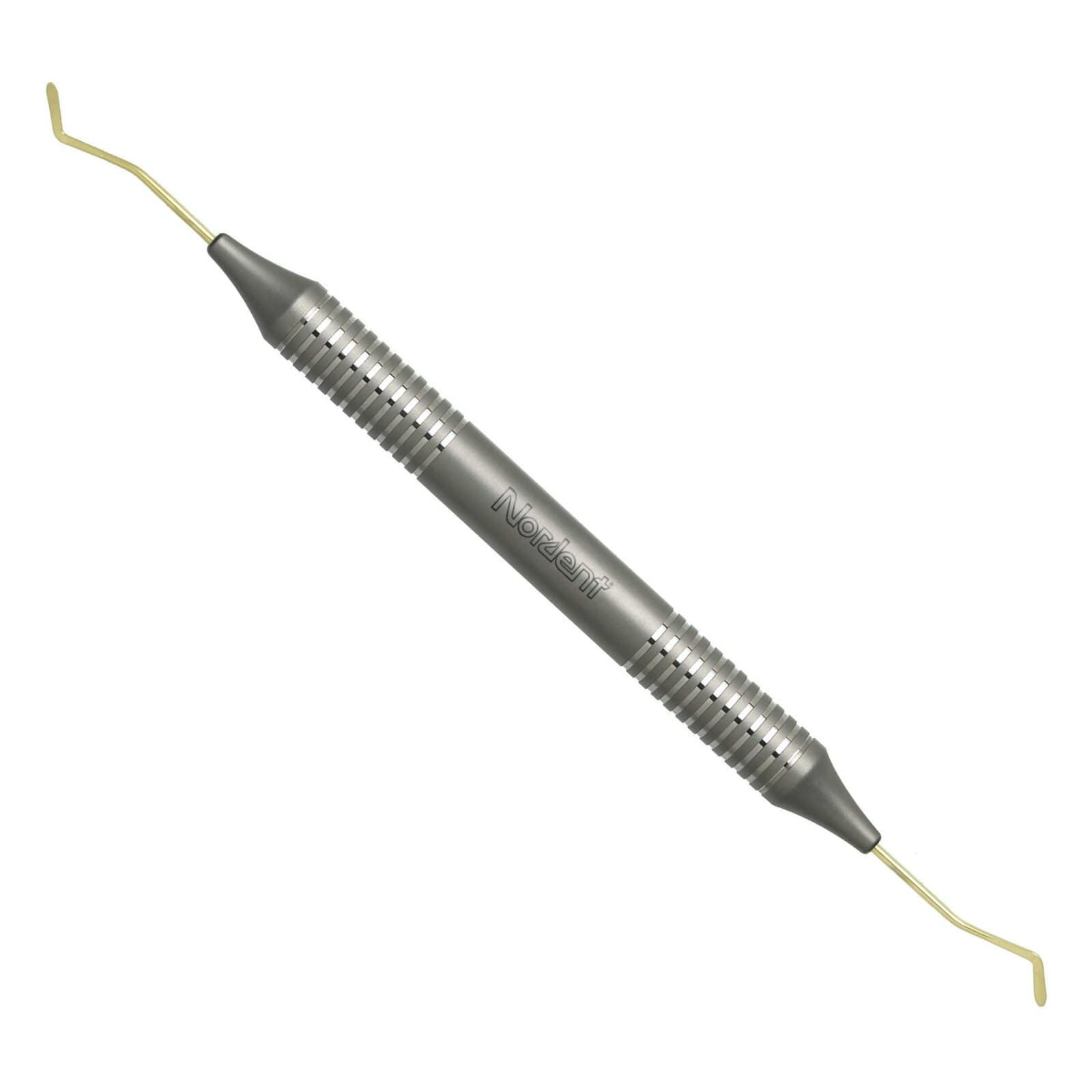 Nordent Composite Placement Instrument, Double-Ended, TiN Coated Micro-Curve Paddle #26T, DuraLite Round Handle, REPFI26T thumbnail 2