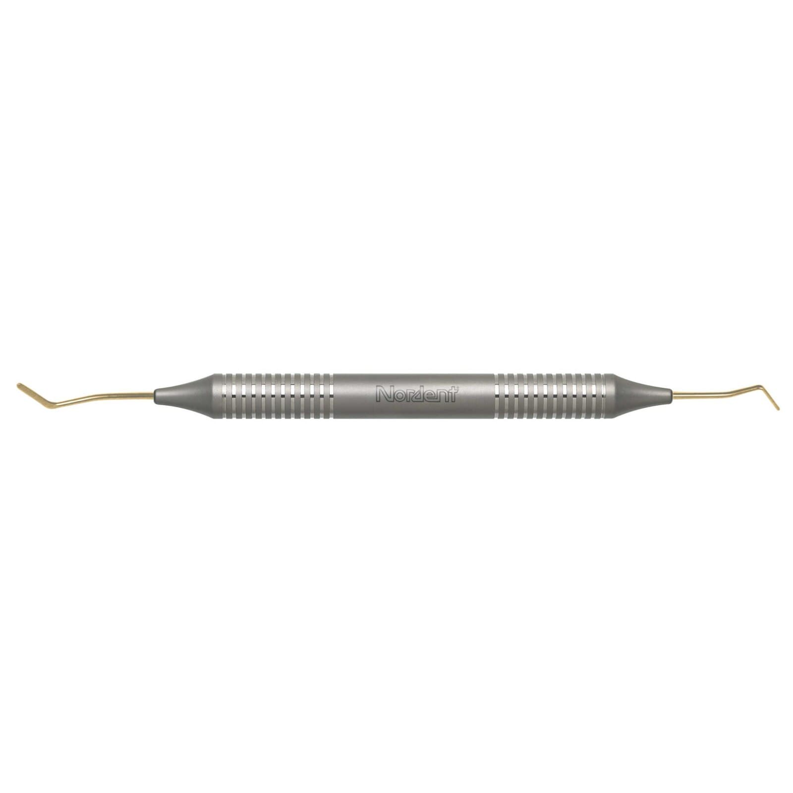 Nordent #38 Titanium-Nitride Coated Double-End Paddle Composite Placement Instrument, DuraLite Round Handle, REPFI38T - Composite Placement DE TiN Coated Double Paddle #38 DuraLite ROUND - Image 1