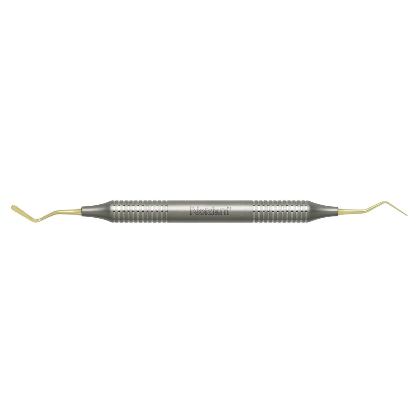 Nordent Composite Placement Instrument, #4T Double Paddle, Titanium Nitride Coated, DuraLite Round Handle, Double End thumbnail 2