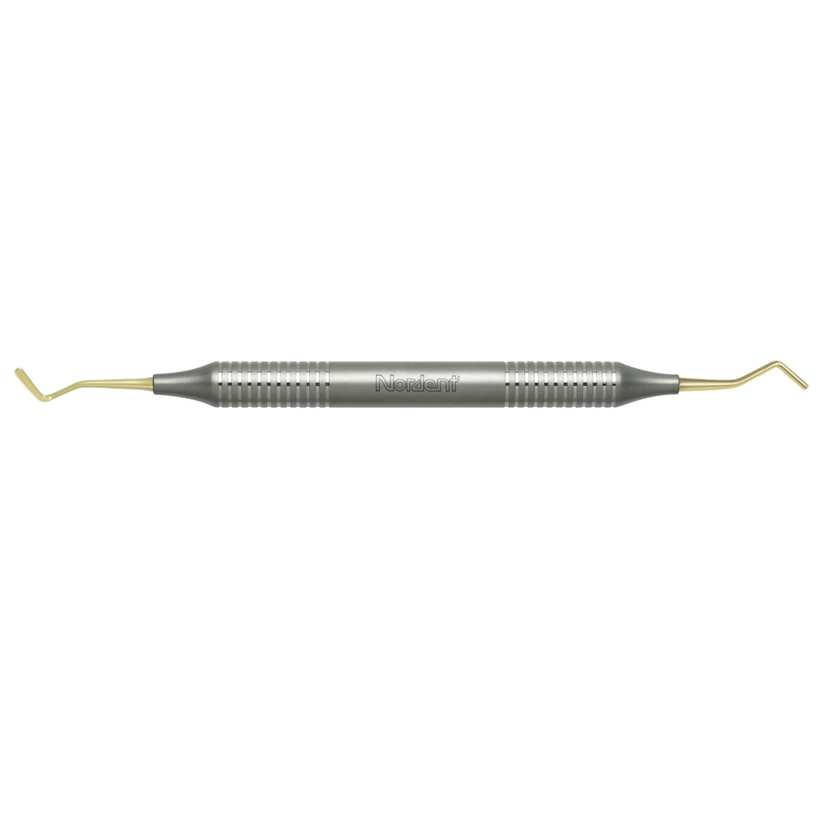 Nordent Composite Placement Instrument #53, Paddle/Acorn, Double-Ended, Titanium Nitride Coated, DuraLite Round Handle, Stainless Steel - Composite Placement DE TiN Coated Paddle/Acorn #53 DuraLite ROUND - Image 1