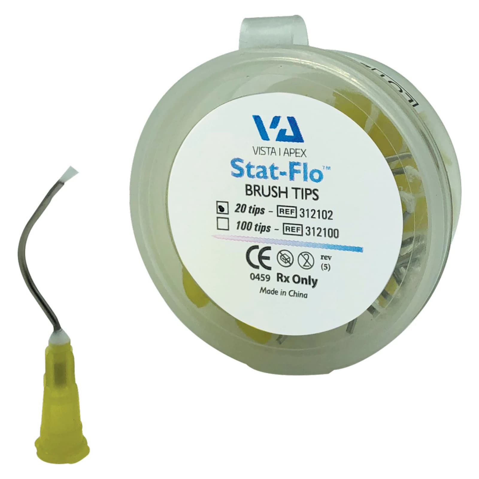 Stat-Flo Hemostatic Infusor Pre-Bent Brush Tips, 19 Ga, Yellow, 100/Pk, 312100 thumbnail 11