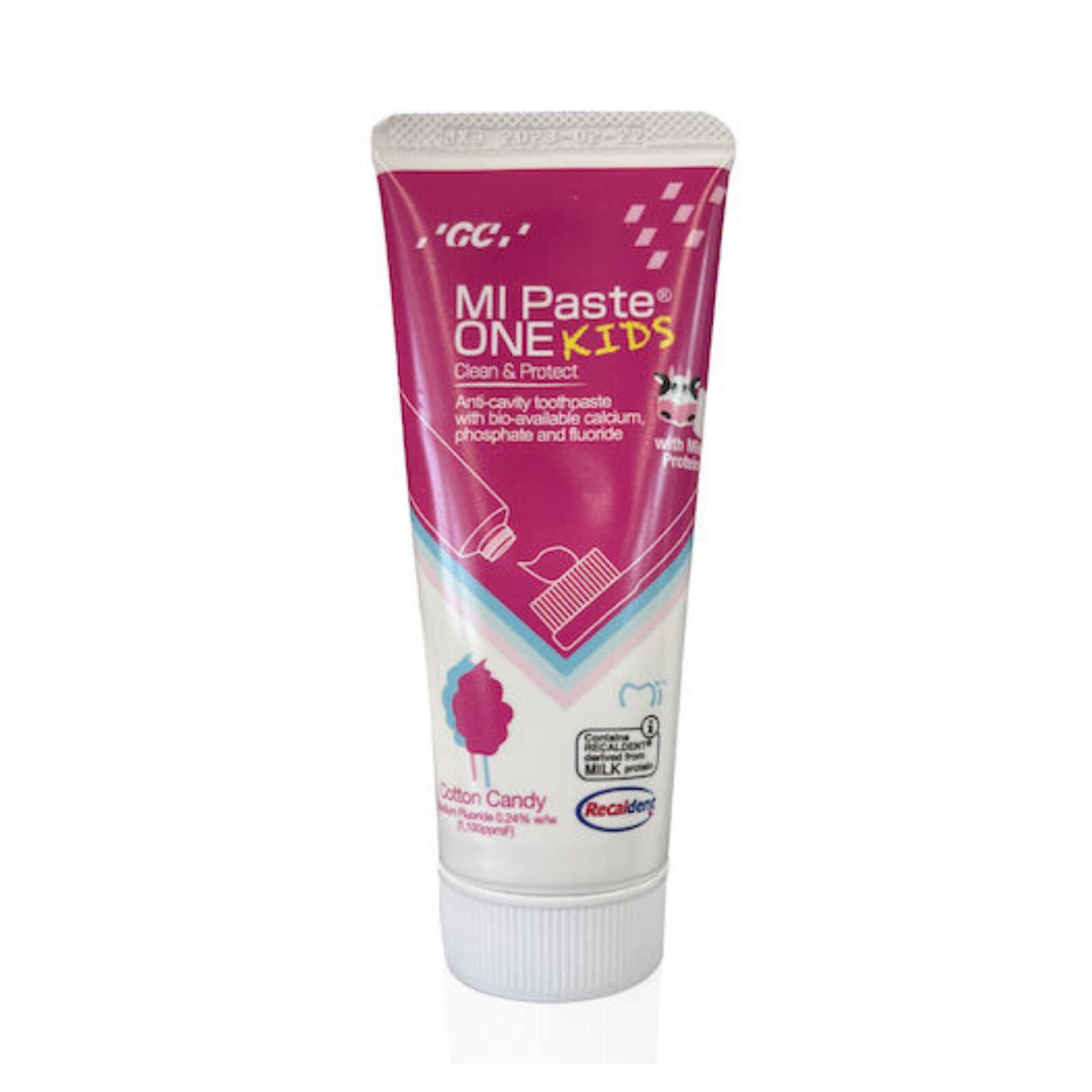 MI Paste ONE Kids Cotton Candy Anticavity Toothpaste, 0.2% Sodium Fluoride with RECALDENT (CPP-ACP), 46 g Tube, 10/Box, 437140 thumbnail 2