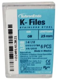 Kerr SybronEndo K-Files, Stainless Steel, 25mm, #08, Gray, 6/Pk, 14128 thumbnail 13