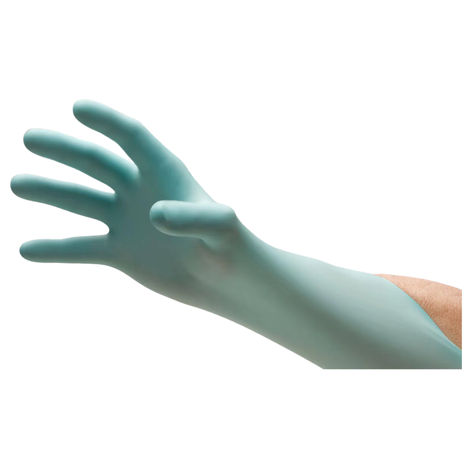 Pulse® CR Chloroprene Exam Gloves, Powder Free, Non-Sterile, Textured, Aqua, Extra Small, 200/Box, 194052 thumbnail 2