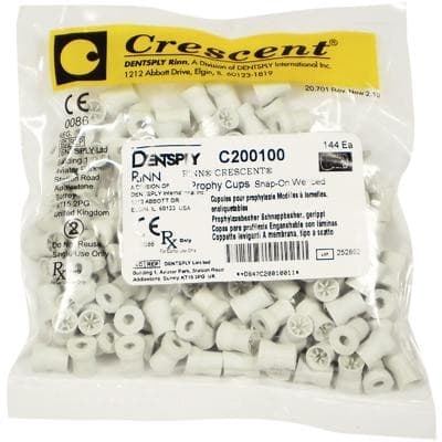 Crescent Prophy Cups, Screw Type, Webbed, White, 144/Pkg, C200005 - Crescent® Prophy Cups – Screw Type, Webbed, White, 144/Pkg - Crescent® Prophy Cups – Screw Type, Webbed, White, 144/Pkg - Image 1