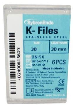 Kerr K-Files, Stainless Steel, 30 mm, #35, Green, 6/Pk, 06157 thumbnail 12