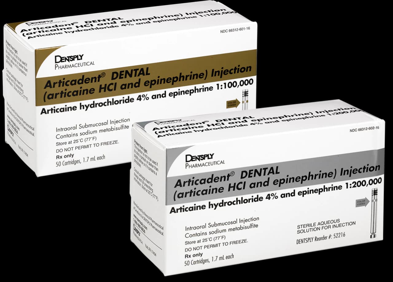Articadent DENTAL 4% Articaine HCl with Epinephrine 1:100,000 Injection Cartridges, 1.7 mL, 50/Box, 51116 thumbnail 8