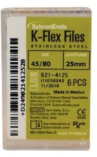 Kerr K-Flex Endodontic Files, Stainless Steel, 25 mm, Assorted #45-80, 6/Pkg, 821-4125 thumbnail 8