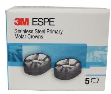 3M ESPE Stainless Steel Primary Molar Crown, Second Primary Molar, Lower Right, Size ELR4, 5/Box, E-LR-4 thumbnail 8