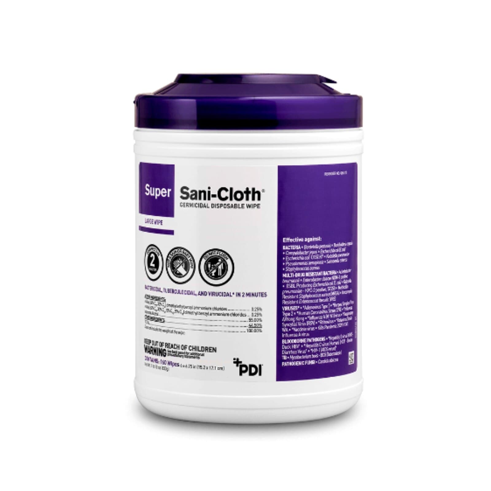 PDI Super Sani-Cloth Germicidal Disposable Wipes, X-Large, 7.5" x 15", 75/Can, P86984 thumbnail 12