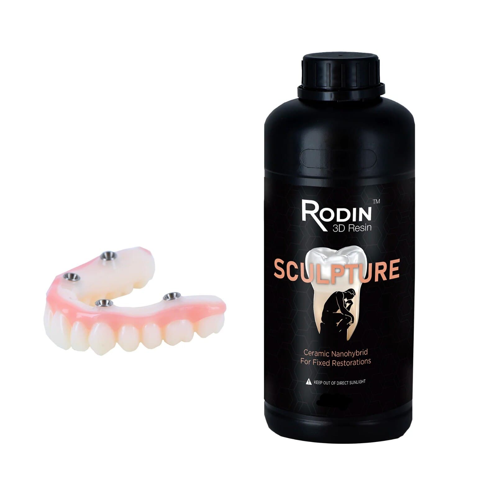 Rodin Sculpture Ceramic Nanohybrid 3D Resin, Shade C2, 1.2 kg Bottle, 3DR-CNR-C2-1200 thumbnail 4