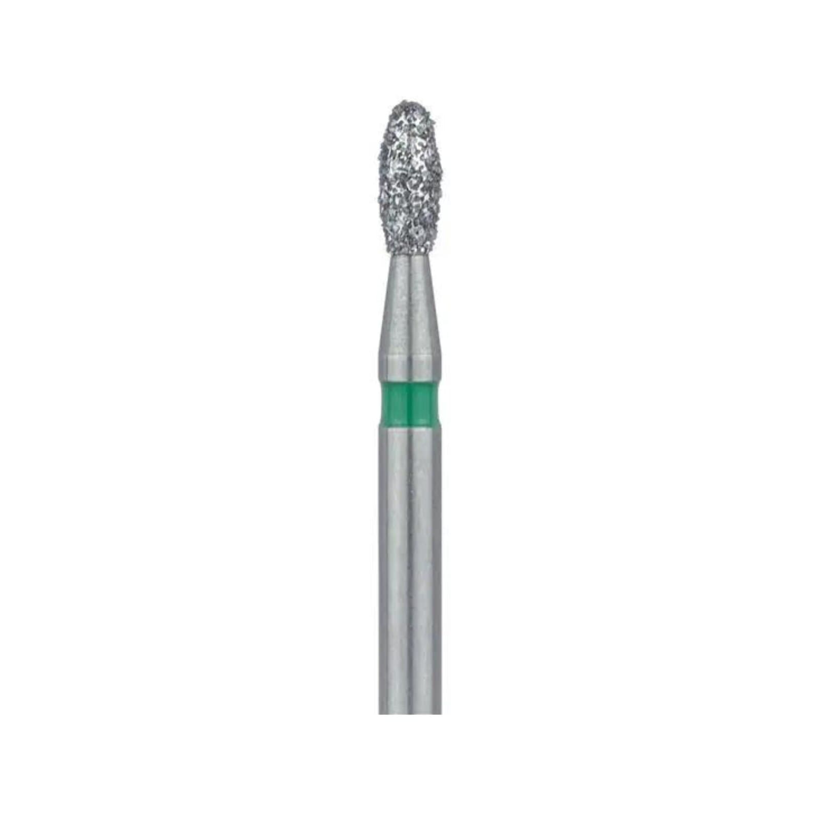 Meisinger 833G-016-FG Coarse Diamond Bur, Egg/Football Shape, Friction Grip, 1.6 mm Head Diameter, Green Ring, 5/Pack thumbnail 3