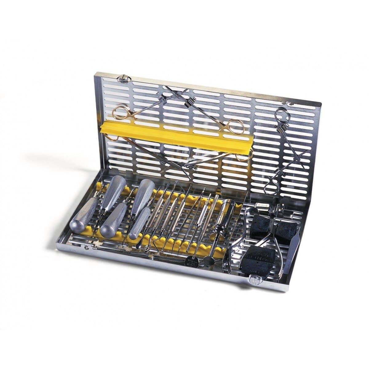 Hu-Friedy IMS Signature Series Oral Surgery Cassette, Yellow, 8" x 14.5" x 1.25", Holds 19 Instruments thumbnail 2