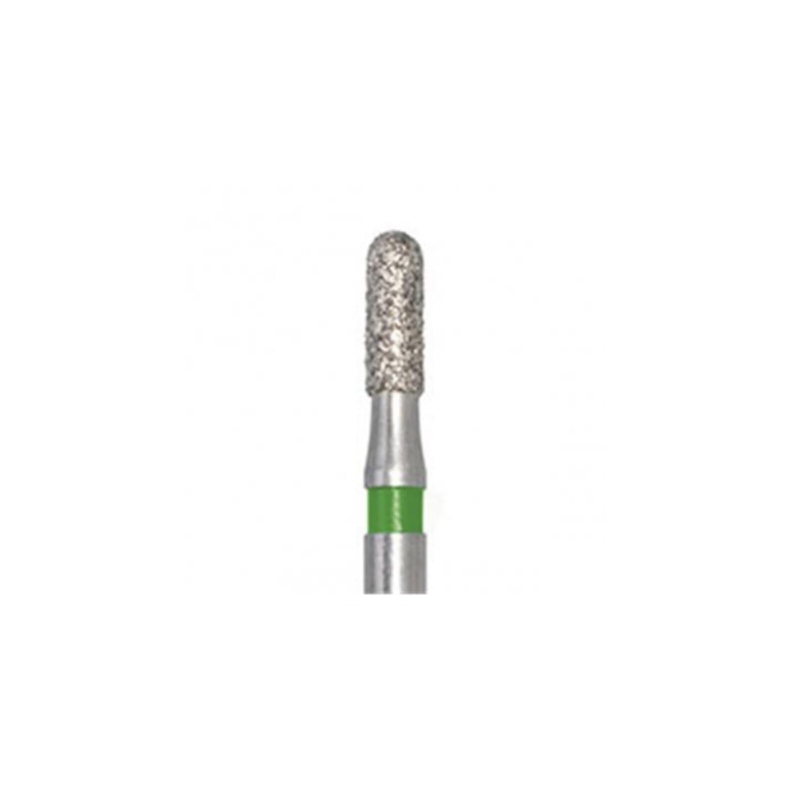 Meisinger 838G-014-FG Coarse Diamond Bur, Round End Cylinder, Friction Grip, 1.4 mm Diameter, 4 mm Working Length, Green Ring, 5/Pack thumbnail 3