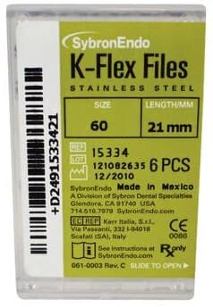 Kerr K-Flex Endodontic Files, #60 Blue, 21mm, Stainless Steel, 6/Pack, 15334 thumbnail 4