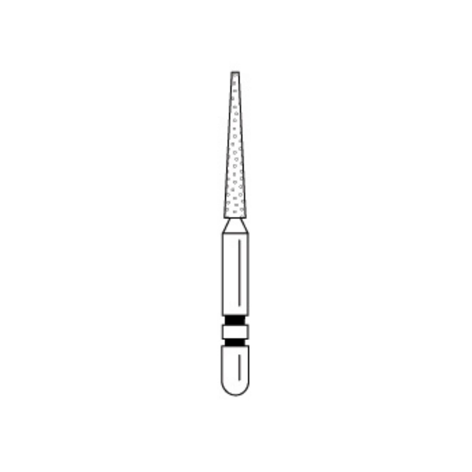Two Striper® Diamond Bur, Friction Grip (FG), Cone, Coarse, Green, #608.9C, 1.4 mm Major/0.4 mm Minor Diameter, 9.0 mm Length, 5/Pkg, 2015038 thumbnail 2