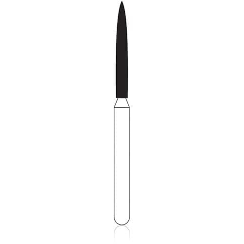 NTI® FG Diamond Bur, Medium Grit, Beveled End Cylinder, #886-012, 1.2 mm Diameter, 10.0 mm Length, Gray, 5/Pkg thumbnail 2