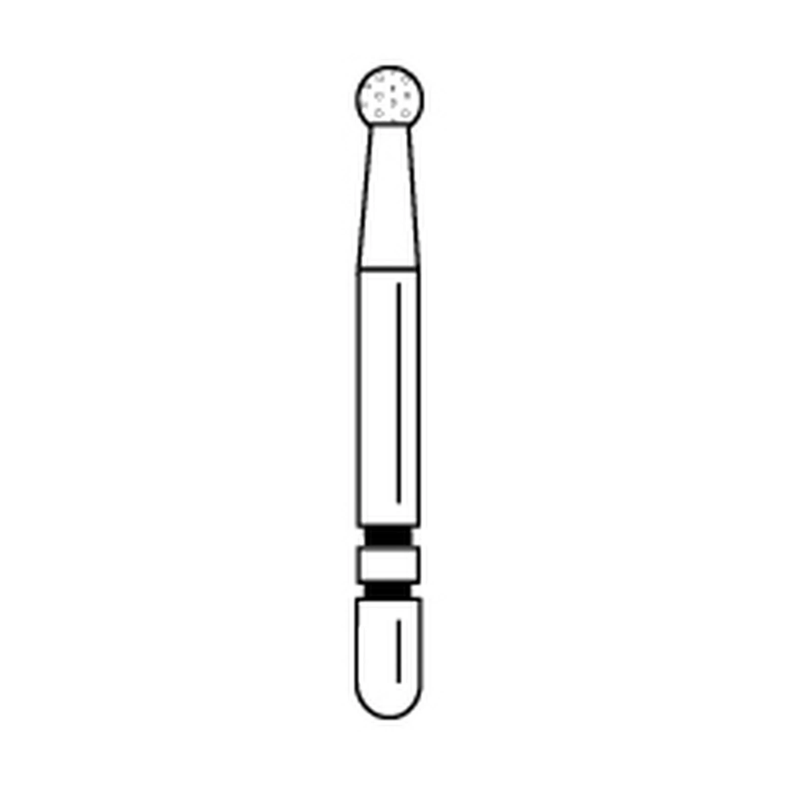 Two Striper® Diamond Bur, Friction Grip (FG), Round End, Fine, Red, #115, 1.2 mm Diameter, 1.0 mm Length, 5/Pkg, 2015013 thumbnail 2
