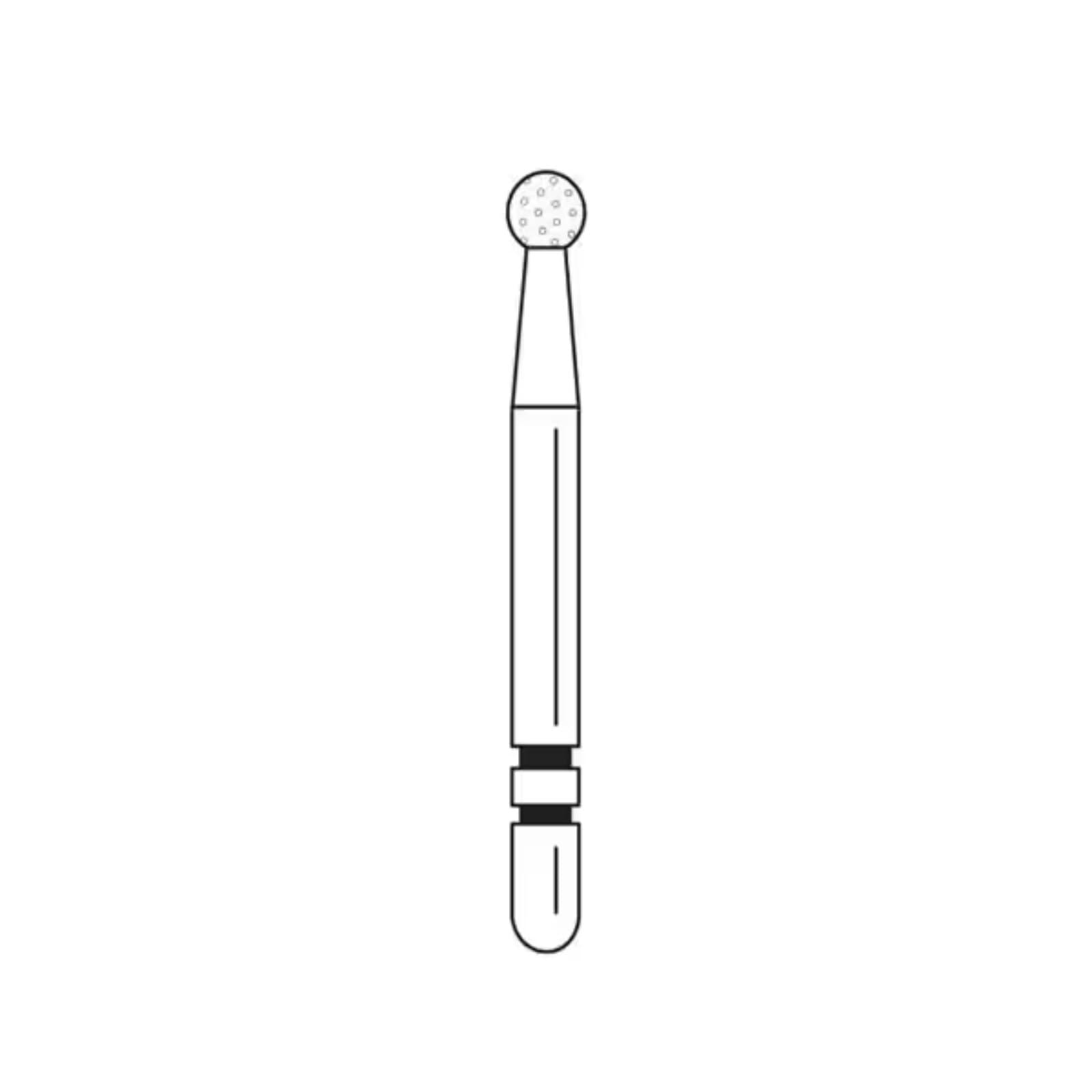 Two Striper TSZtech Diamond Bur Friction Grip L125ZF Round, Long Shank, ZF Grit, 1.7 mm, 5/Pk, 2015668 thumbnail 3