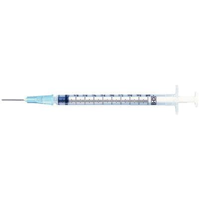 BD Tuberculin Syringe with Detachable Needle, Slip Tip, 1 mL, 25G x 5/8", Blue, 100/Box, 309626 thumbnail 7