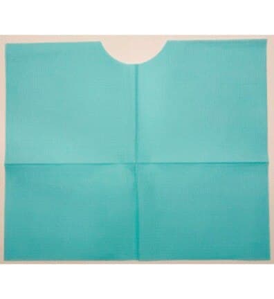 Crosstex PolyBack Contour Patient Bibs, 3-Ply Paper + 1-Ply Poly, Pebble Embossed, Blue, 18" x 22", 400/Pk, WERUECBL thumbnail 3