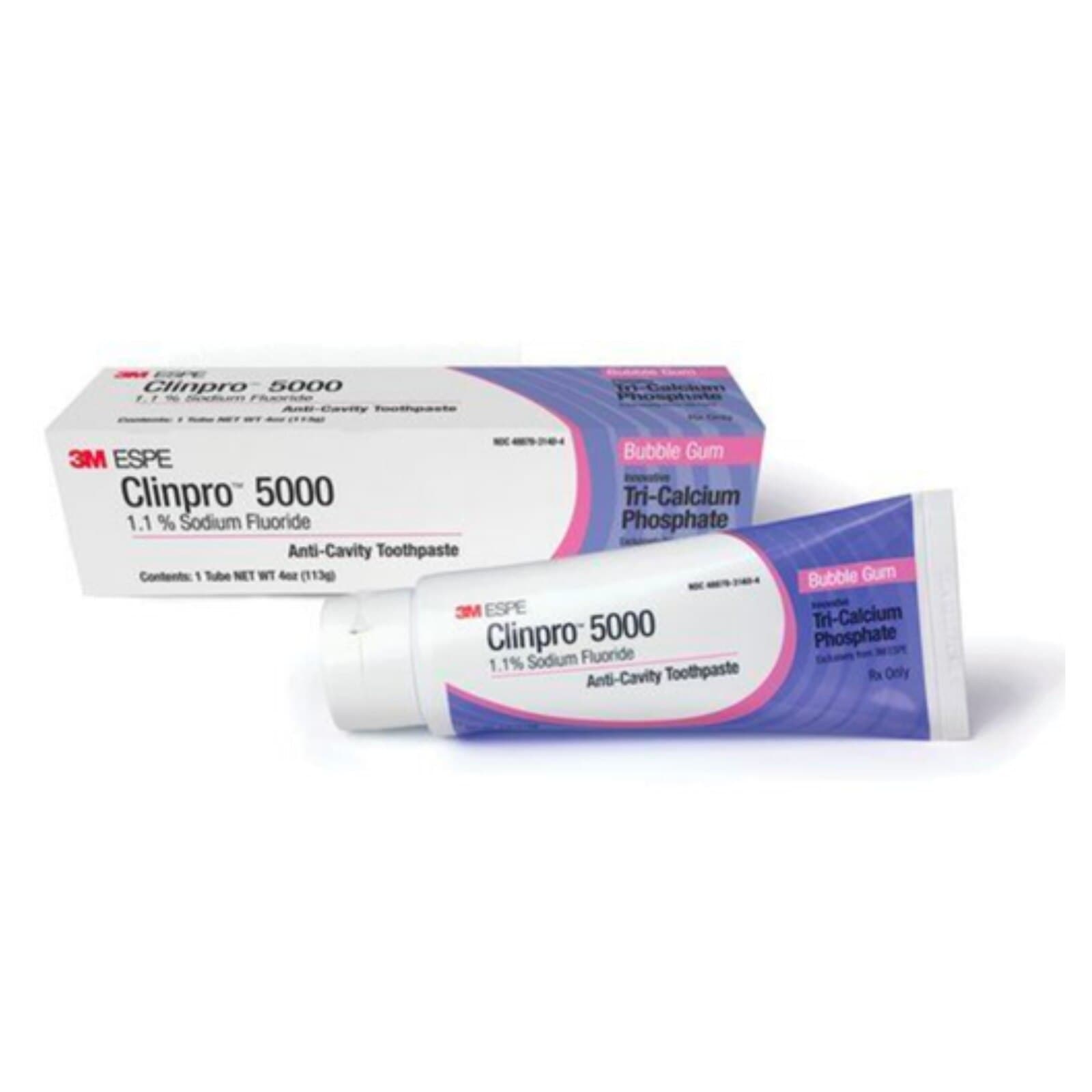 3M Clinpro 5000 1.1% Sodium Fluoride Anti-Cavity Toothpaste, Bubblegum, 4 oz Tube, 12115BG thumbnail 3