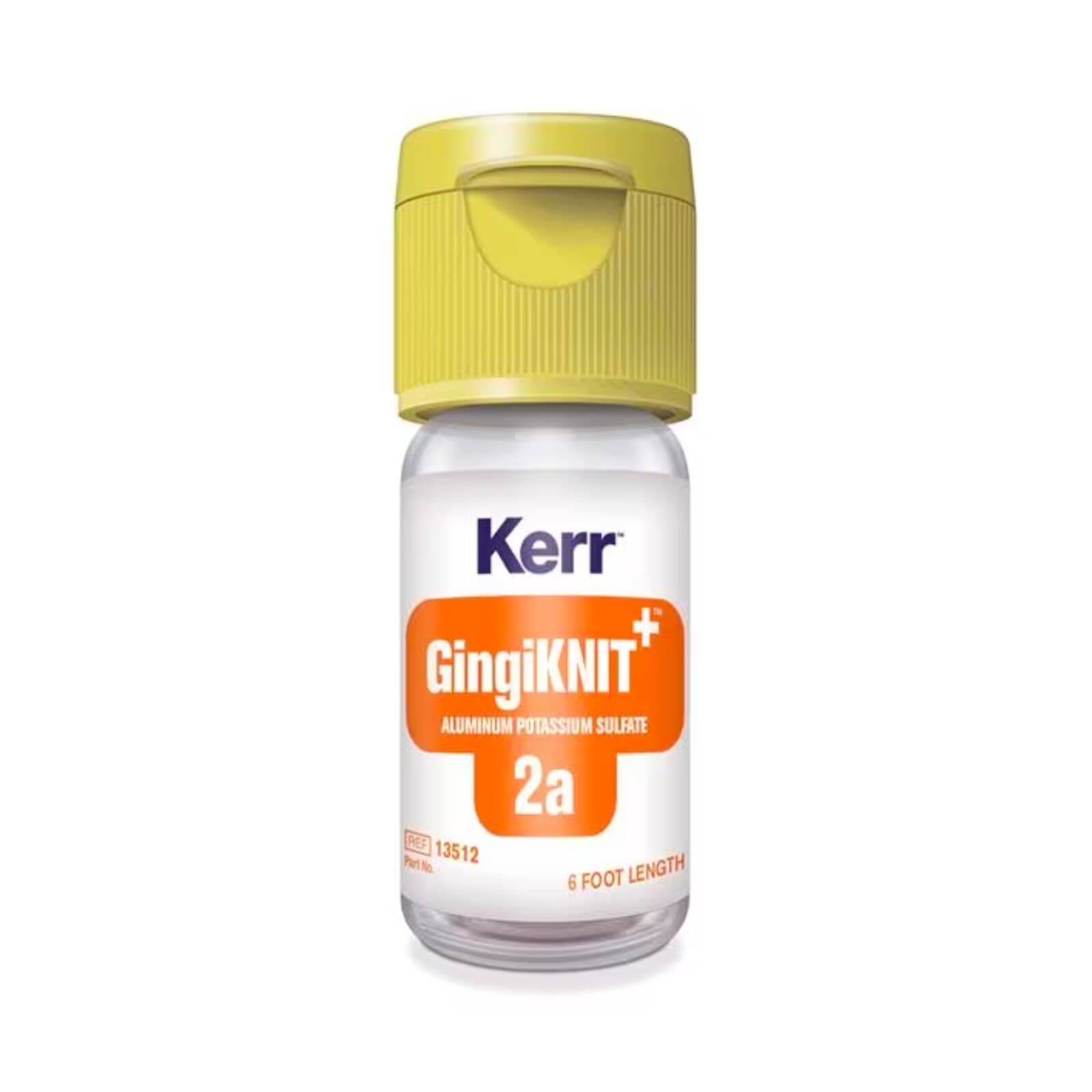 GingiKNIT+ Knitted Retraction Cord, Aluminum Potassium Sulfate 10%, Size 2A Large, Yellow with Red Strand, 72 in/Bottle, 13512 thumbnail 2