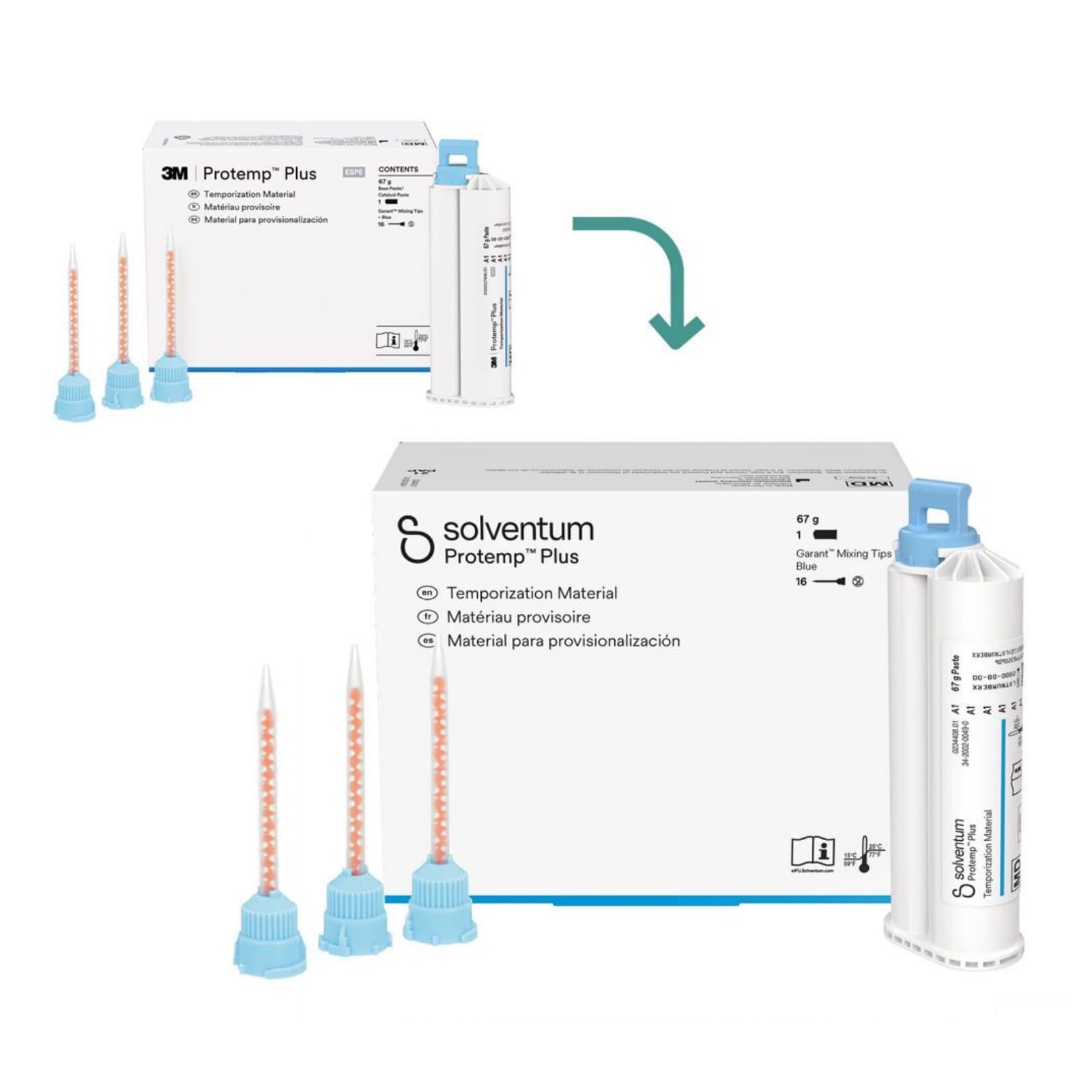 Protemp Plus Temporization Material Refill, Shade A3, 50 ml (67 g) Cartridge with 16 Blue Mixing Tips, 1/Pk, 46958 thumbnail 6