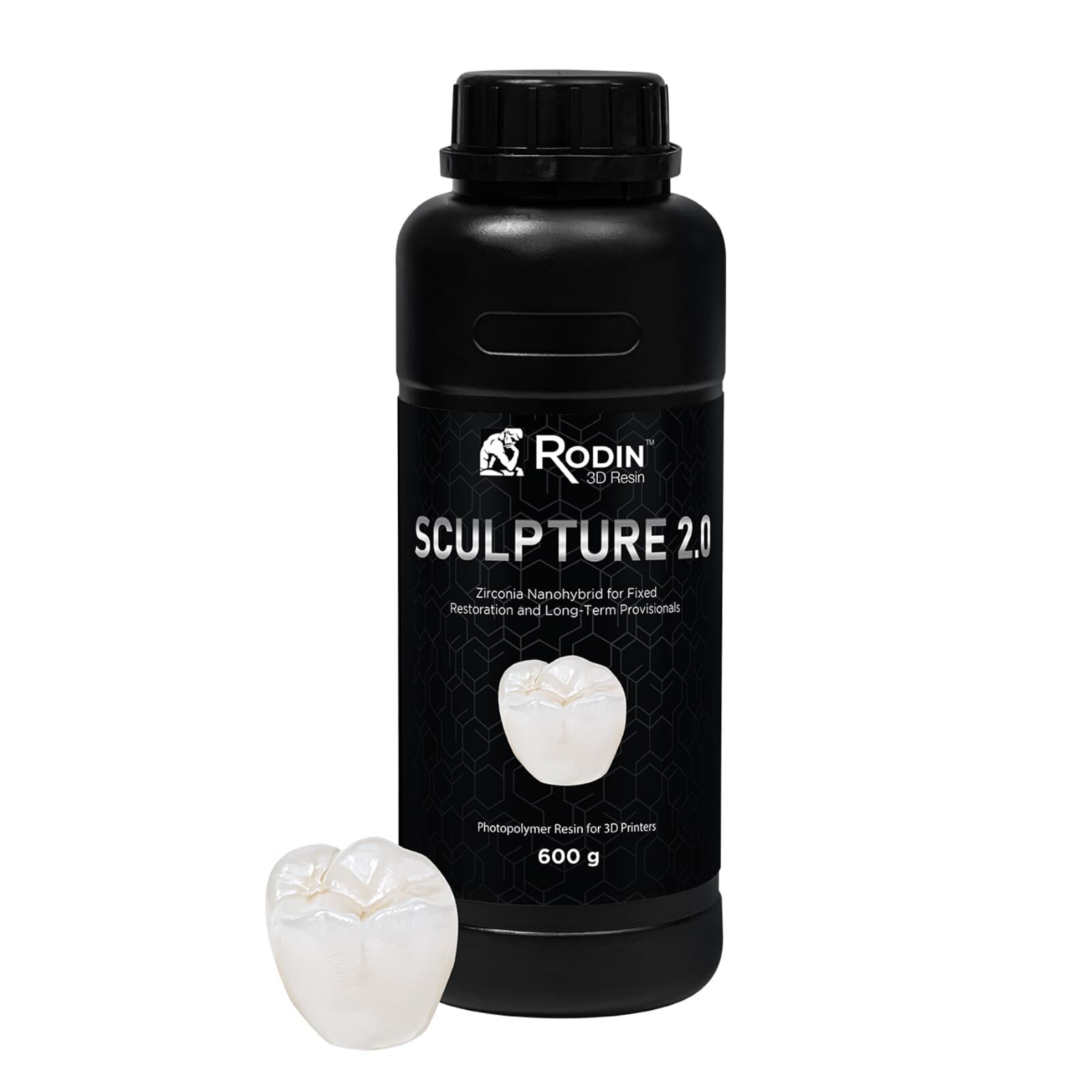 Pac-Dent Rodin Sculpture 2.0 Ceramic Nanohybrid 3D Resin, Shade B4, 600 g Bottle, 1/Pk, 23892 thumbnail 2